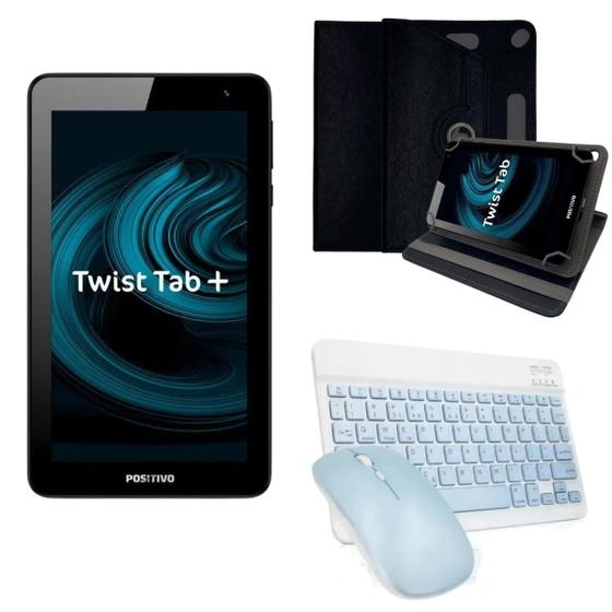 Imagem de Tablet Positivo 64Gb 2Gb Com Kit Teclado Sem Fio e Mouse Azul + Capa Giratória