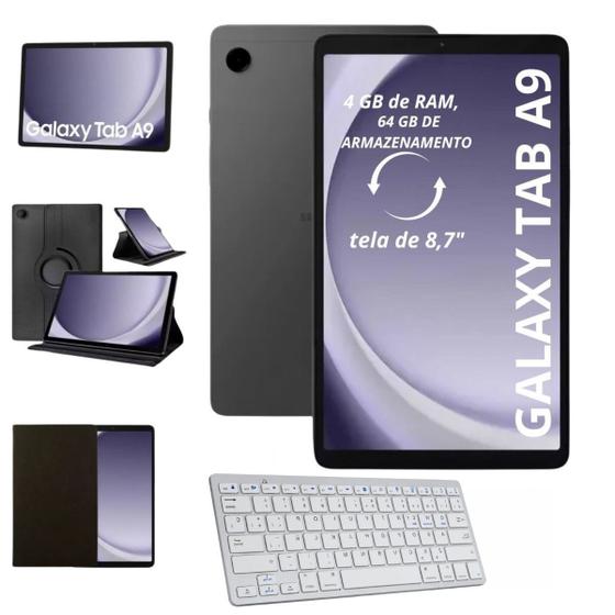 Tablet Samsung Chip 4G 8Pol 64GB 4GB Com Teclado Bluetooth e Capa ...