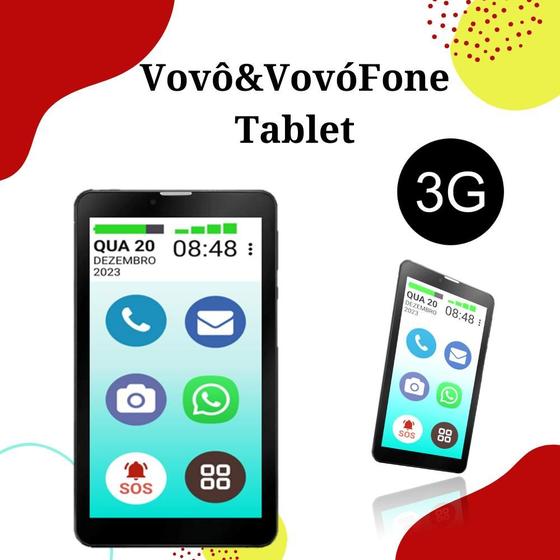 Imagem de Tablet vovô&vovófone 32gb dual chip botão sos faz ligação