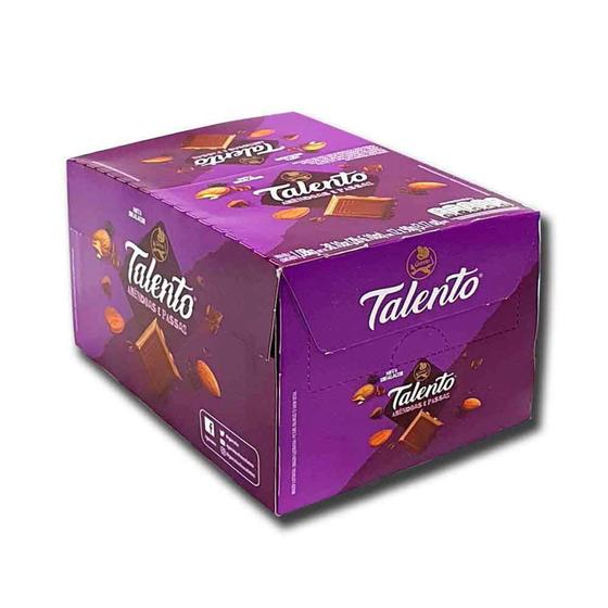Tablete de Chocolate Talento Roxo Amêndoas e Passas 85g c/12 Garoto