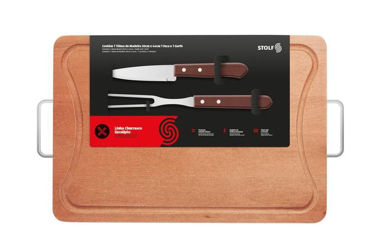 Imagem de Tábua Churrasco com Garfo e Faca - Stolf
