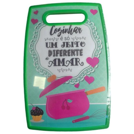 Imagem de Tábua Corte Carne Legumes Plástico Reforçado Resistente 30Cm