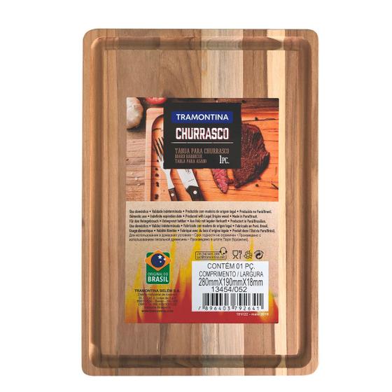 Tábua De Churrasco Tramontina Em Madeira com Acabamento Natural 28cm Menor preço em Tábua De Churrasco Tramontina Em Madeira com Acabamento Natural 28cm