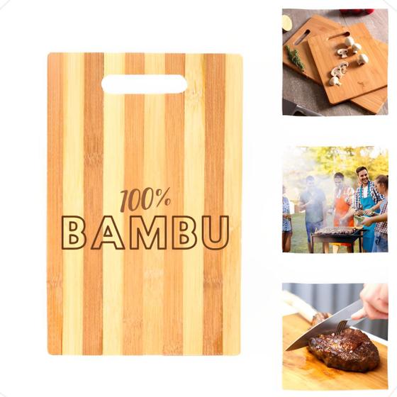 Imagem de Tábua De Corte Bambu Cozinha Ecológica Resistente Pequena 26x16cm