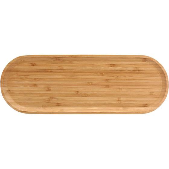 Imagem de Tábua de Corte Bambu Natural Para Servir Carnes Luxo 45x16cm