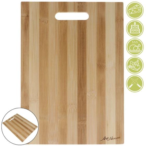 Imagem de Tabua de Corte Bambu Retangular 33x23cm Com Alça  Art House