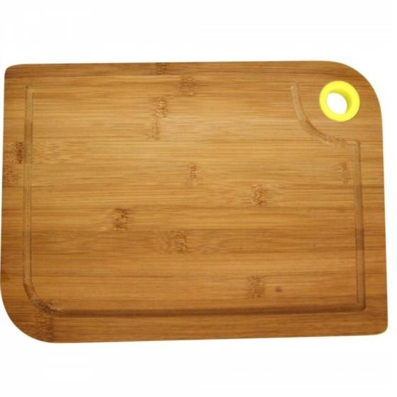 Imagem de Tabua de Corte Carne Churrasco Bambu com Alça de Silicone 33x24