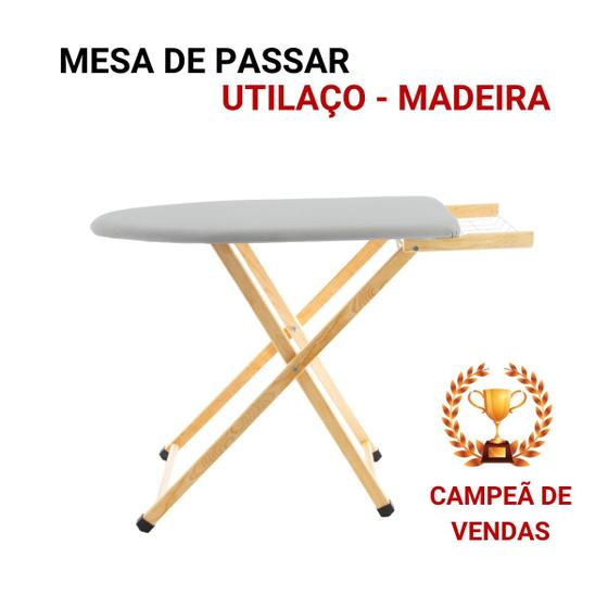 Tábua de Passar Roupa Mesa Dobrável de Madeira Passadeira Com Tomada Embutida Porta Ferro Menor preço em Tábua de Passar Roupa Mesa Dobrável de Madeira Passadeira Com Tomada Embutida Porta Ferro