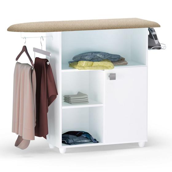 Imagem de Tábua de Passar Roupa Multiuso Gabinete Mariana 01 Porta Branco - Desk Design