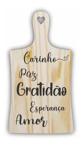 Imagem de Tábua De Pinus Coração Tradicional Lettering Decorativo