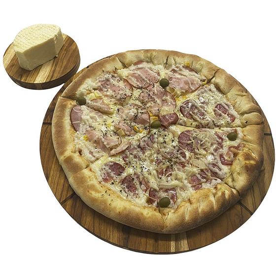 Imagem de Tábua de Pizza Madeira Redonda 35cm Tábua de Queijo Frios