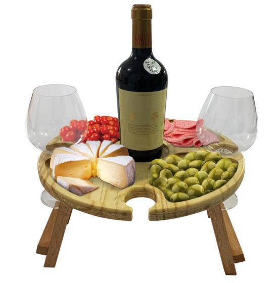 Tábua De Queijos, Vinho E Taça, Petisqueira Redonda Madeira Menor preço em Tábua De Queijos, Vinho E Taça, Petisqueira Redonda Madeira