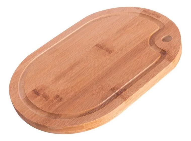 Imagem de Tábua Para Cortar Churrasco Cozinha Oval Mor Bamboo 39 X 28