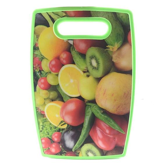 Imagem de Tábua Para Cortes Alimentos De Plástico Frutas 30x20cm