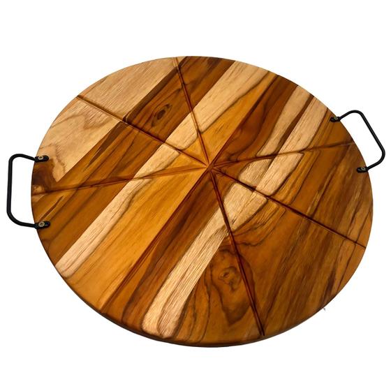 Imagem de Tábua Para Pizza De Madeira 43 Cm Para Servir Com Alça