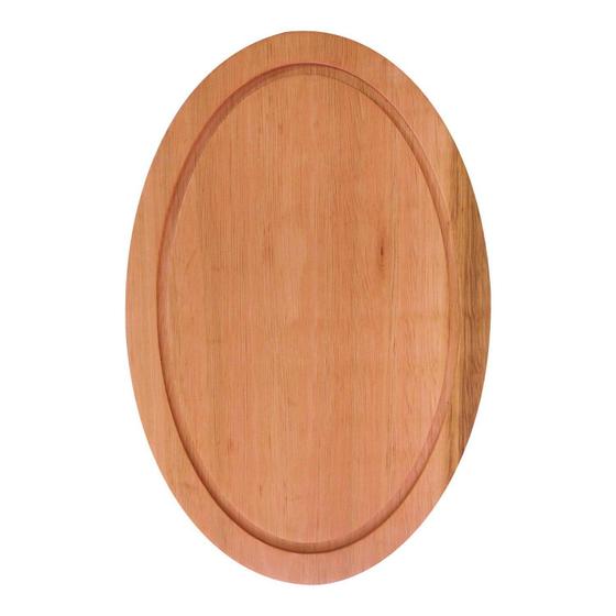 Imagem de Tábua para Servir Queijo e Frios em Madeira de Eucalipto Maciço - Oval com Óleo Mineral