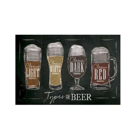 Imagem de Tábua Retangular Beer Types Vidro 30x20 cm Dynasty