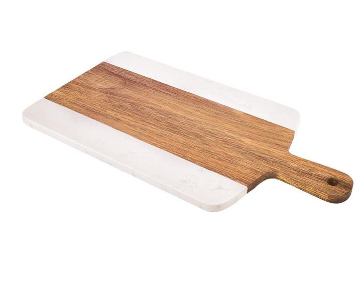 Imagem de Tábua Retangular para Corte Acácia Mármore - MImo Style