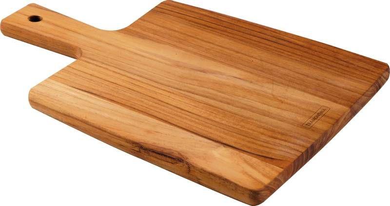 Imagem de Tábua retangular tramontina kitchen em madeira teca com cabo 34x23 cm