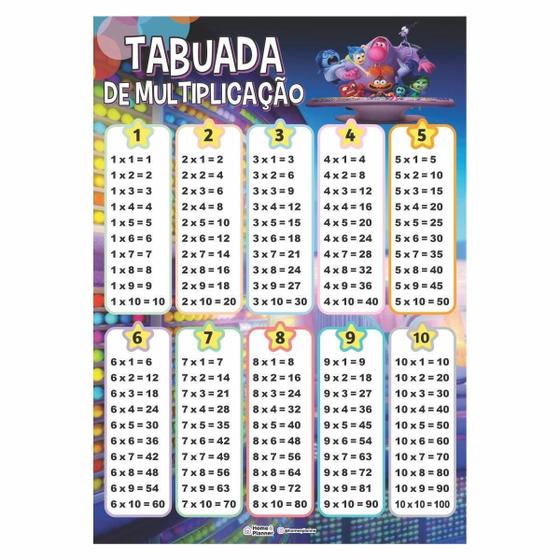 Tabuada De Multiplicação - Divertidamente - Home E Planner - Planner ...