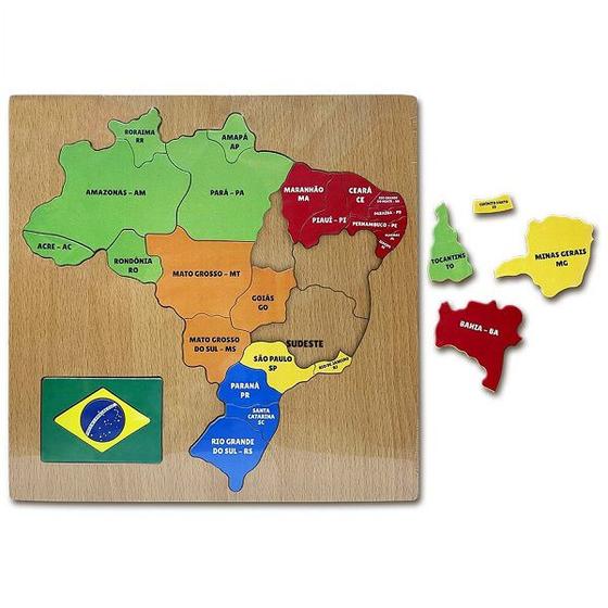 Imagem de Tabuleiro Didatico Aprenda Brincando Mapa Brasil DM TOYS DMT6493