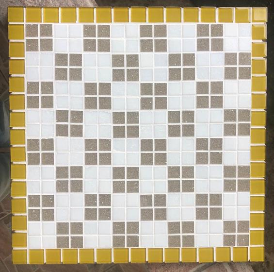 Imagem de Tabuleiro em  mosaico pastilha cerâmica  e vidro Jogo Xadrez 40x40