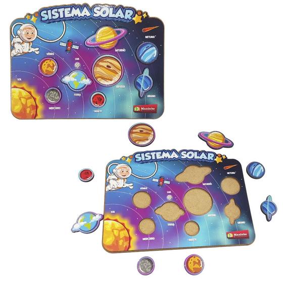 Imagem de Tabuleiro Sistema Solar Planetas Educativo Encaixe Educativo