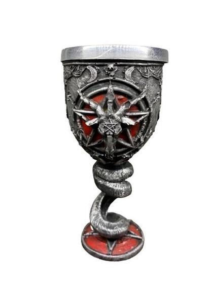 Imagem de Taça / Cálice Baphomet - Resina Acabamento Alumínio