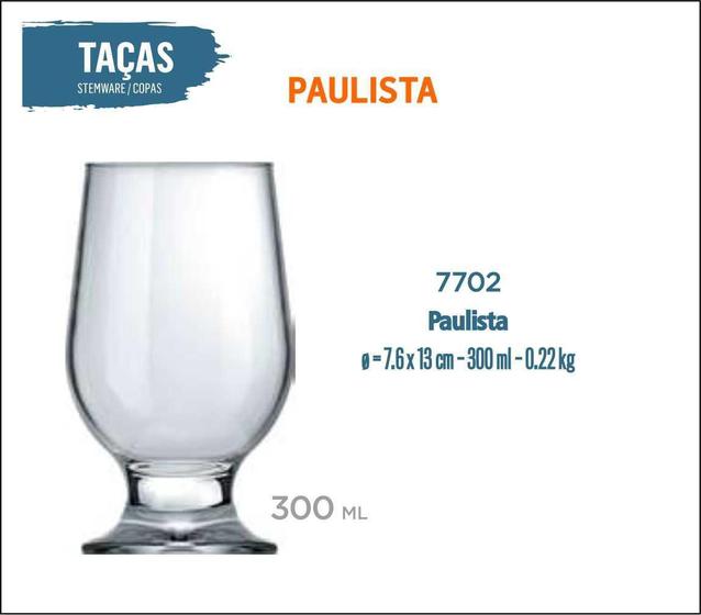 Imagem de Taça Cerveja Paulista 300Ml Artesanal Pilsen Premium Ipa