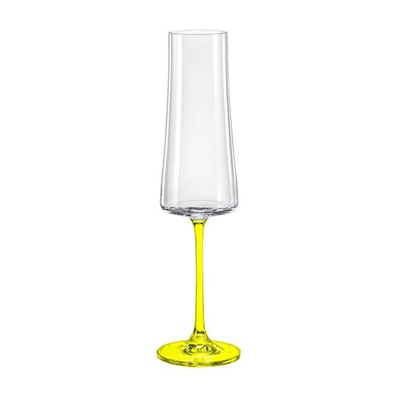 Imagem de Taça Cristal Bohemia Para Champanhe 210Ml Amarela Xtra 1 Pc