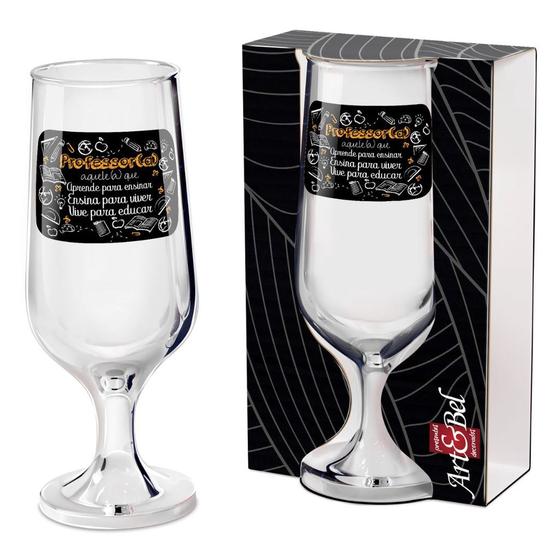 Imagem de Taça de Cerveja Chopp Vidro 300 ml Personalizada- Profissão Professor Professora Professores Mestre Educador Educadora