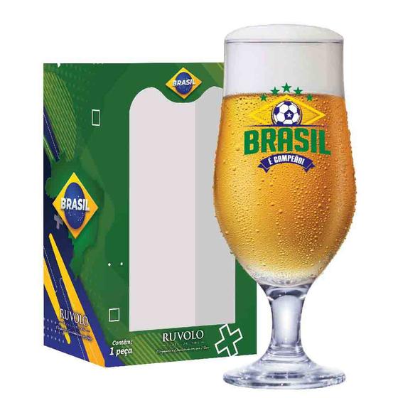 Imagem de Taça de Cerveja Royal Beer Copa do Mundo Brasil É Campeão 330ml