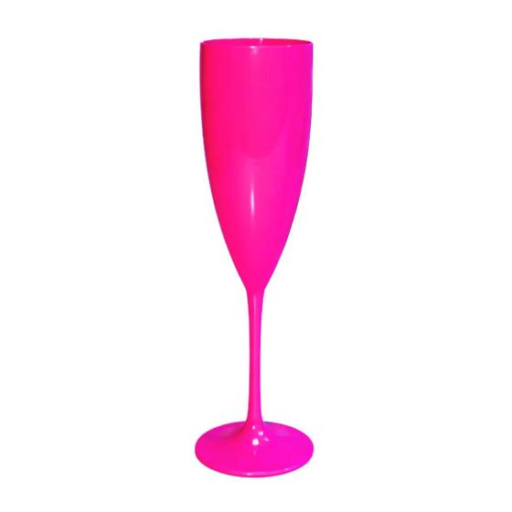 Imagem de Taça de Champanhe Acrílico Rosa Fluor Prime 170mL