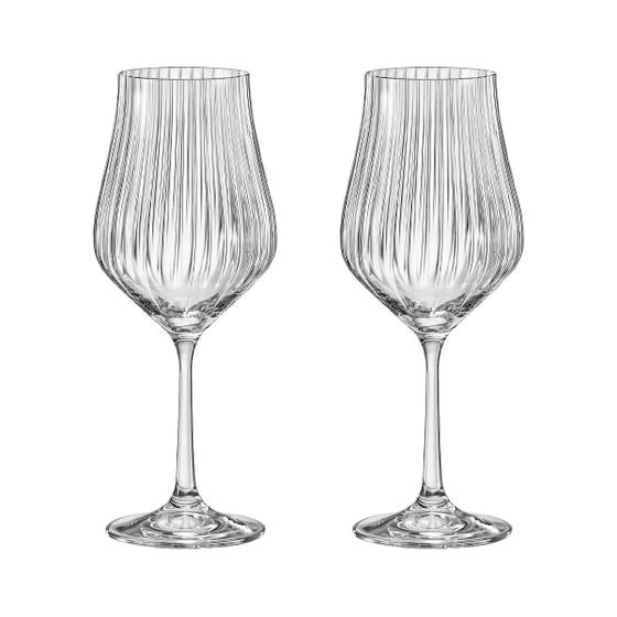 Imagem de Taça de Cristal Bohemia 450 ml Tulipa Optic 2 Peças