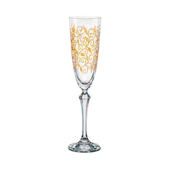 Imagem de Taça de Cristal Bohemia Decorada Para Champanhe 200 ml Elisabeth 1 Peça
