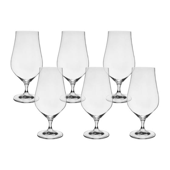 Imagem de Taça de Cristal Bohemia Para Cerveja 540 ml Tulipa 6 Peças