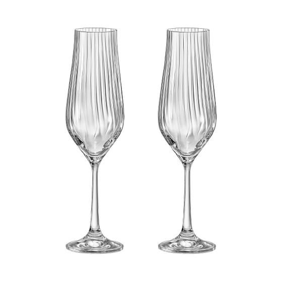 Imagem de Taça de Cristal Bohemia Para Champanhe 170 ml Tulipa Optic 2 Peças