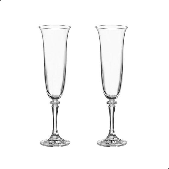 Imagem de Taça De Cristal Bohemia Para Champanhe 175 ml Branta 2 Peças