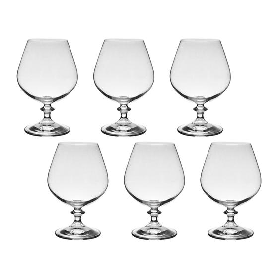 Imagem de Taça de Cristal Bohemia Para Conhaque 400 ml Angela 6 Peças