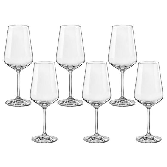Imagem de Taça de Cristal Bohemia Para Vinho 350 ml Sandra 6 Peças