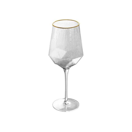 Imagem de Taça De Cristal Vinho 600 Ml Borda Dourada Linha Taj Wolff