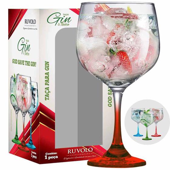 Taça de Gin Degrade de Vidro Vermelho 650ml Menor preço em Taça de Gin Degrade de Vidro Vermelho 650ml