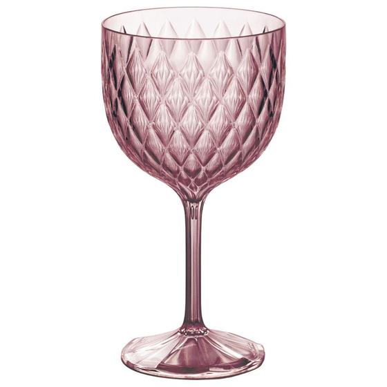 Imagem de Taça de Plástico Para Gim 540ml Cristal Glamour Rosa Plasutil ref.14239