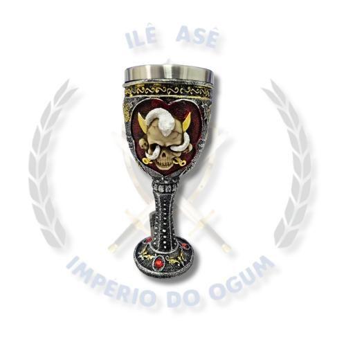 Imagem de Taça de resina - caveira com cobra