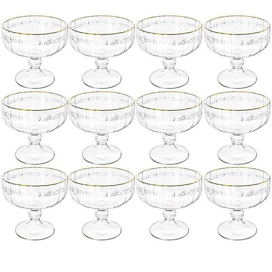 Imagem de Taça de Sobremesa em Cristal Imperial Fio de Ouro 200mL 12 peças - Lyor