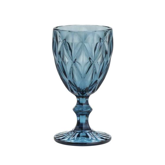 Imagem de Taça de Vidro Cor Azul Diamond para Água Vinho Lyor 300ml