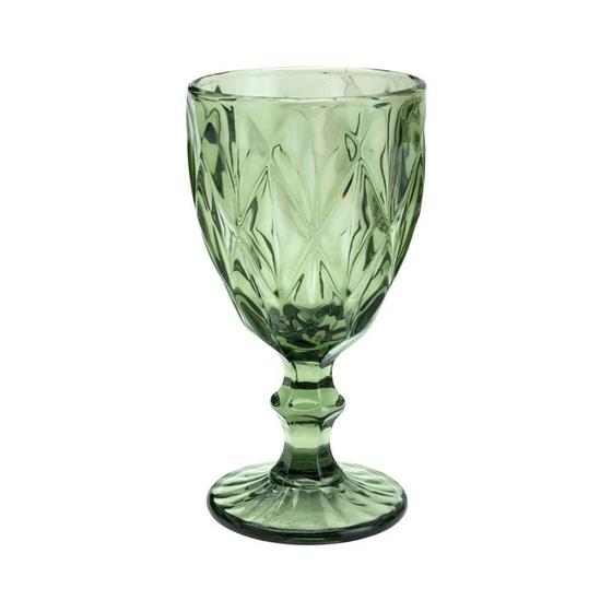 Imagem de Taça de Vidro Diamond Cor Verde para Água Vinho Lyor 300ml