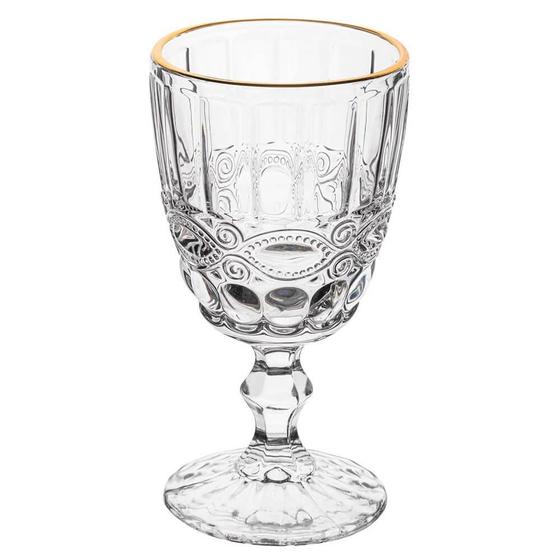Imagem de Taça de Vidro Transparente Fio de Ouro Libélula 300ml 1 peça - Lyor