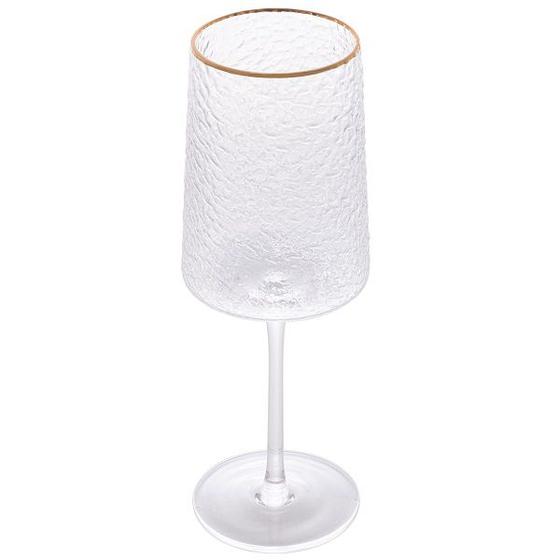 Imagem de Taça de Vinho LYOR Petra de Cristal com Fio de Ouro 500ML LYOR 2847