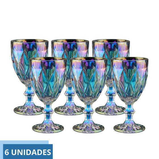 Taça diamante furta cor Agua Suco Vinho De Vidro 340ml 6 Und Menor preço em Taça diamante furta cor Agua Suco Vinho De Vidro 340ml 6 Und
